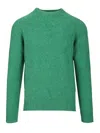 Howlin' Solid Green Wool Sweater With Classic Crew Neckline In Green