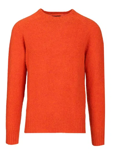 Howlin' Shetland Crewneck 100 Lana Sparcky Knitwear Orange