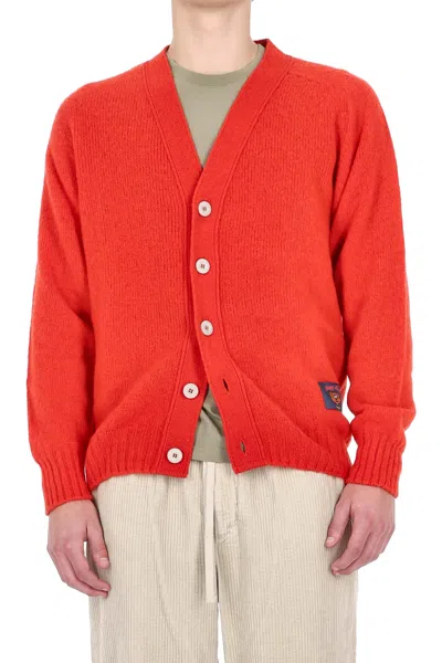 Howlin' Shetland Shaggy Bear Boxy Fit Wool Cardigan In Pink