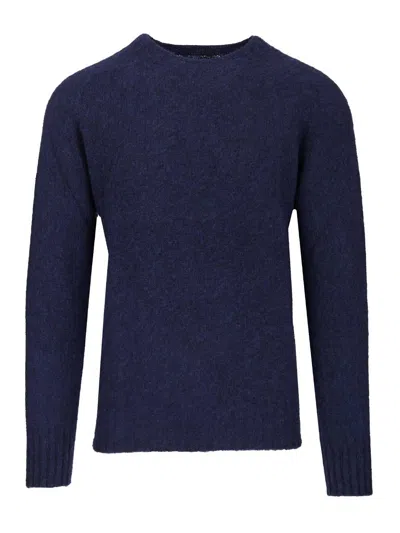 Howlin' Shetland Wool Crew Neck Knitwear Blue