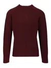 Howlin' Shetland Wool Crew Neck Knitwear Bordeaux In Burgundy