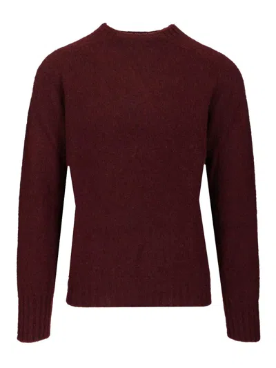 Howlin' Shetland Wool Crew Neck Knitwear Bordeaux In Burgundy