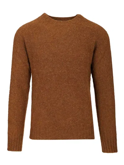 Howlin' Shetland Wool Crew Neck Knitwear Brown