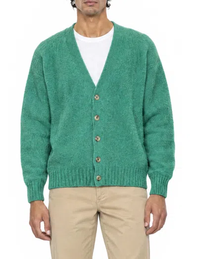 Howlin' Howlin Shetland Wool V-neck Button Front Cardigan In Green Dream