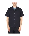 Howlin' Cotton Shirt Short Sleeves Striped Design In Black