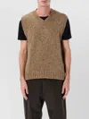 Howlin' Sleeveless V Neck Ribbed Knit Vest In Brown