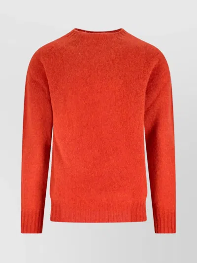 Howlin' Soft Textured Crew Neck Long Sleeve Sweater In Orange