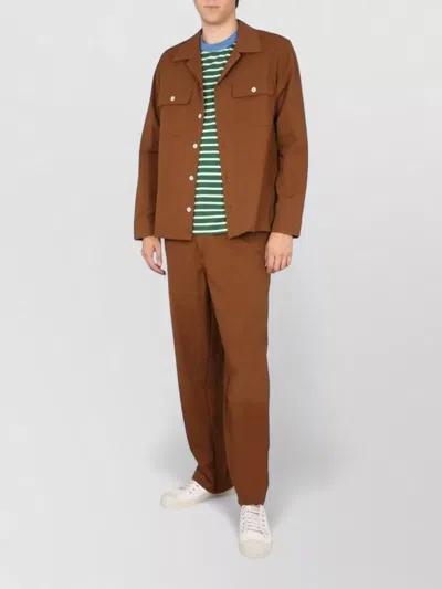 Howlin' Straight Leg Pants Button Front Elastic Waistband In Brown