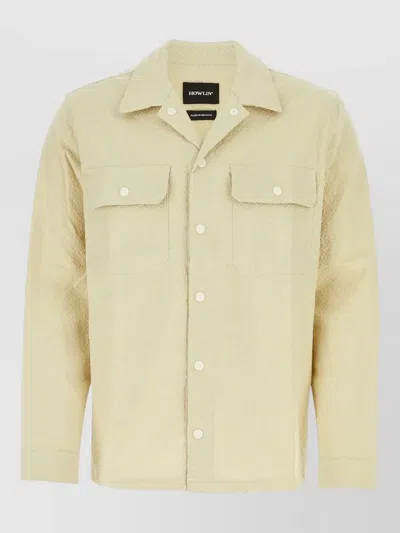 Howlin' Stretch Cotton Shirt Chest Pockets Collar In Yellow