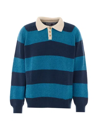 Howlin' Striped Long-sleeve Polo Shirt In Multi