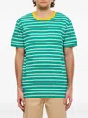 Howlin' Striped-print Crew-neck T-shirt In Green