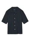 Howlin' Cotton Shirt Short Sleeves Striped Design In Black