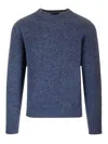 Howlin' Soft Textured Crewneck Sweater With Ribbed Cuffs In Blue