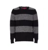 Howlin' Shaggy Bear Striped Crewneck Sweater In Black