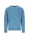 Howlin' Soft Textured Crewneck Sweater With Ribbed Cuffs In Blue