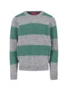 Howlin' Striped Crew Neck Long Sleeve Sweater In Gray