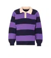 Howlin' Striped Crewneck Sweater Long Sleeves In Purple