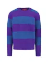Howlin' Striped-pattern Crew-neck Sweater In Purple