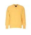 Howlin' Long Sleeve V-neck Sweater With Ribbed Cuffs And Hem In Orange