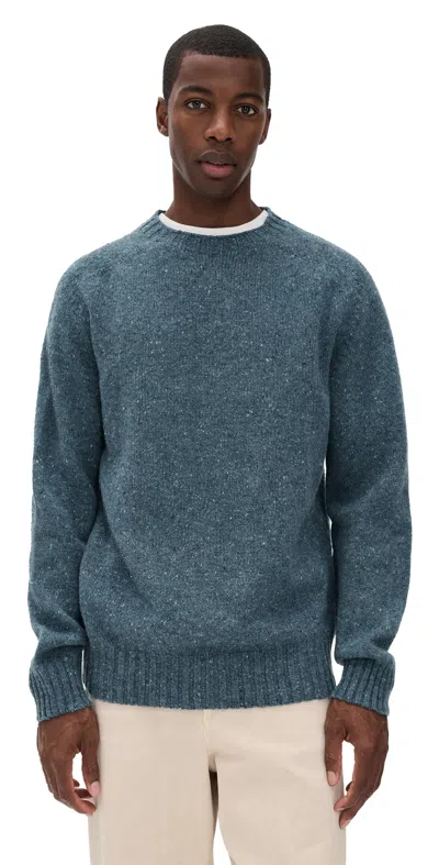 Howlin' Terry Wool Crew Neck Sweater Denim Storm In Blue
