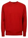 Howlin' Vibrant Red Wool Sweater With Crew Neckline And Ribbed Details In Red