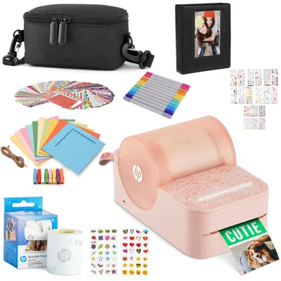 Hp Sprocket Panorama Instant Label Printer & Photo Printer Gift Bundle In Pink