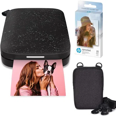 Hp Sprocket Portable 2x3" Instant Photo Printer And Zink Paper Bundle In Black