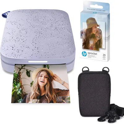 Hp Sprocket Portable 2x3" Instant Photo Printer And Zink Paper Bundle In Purple