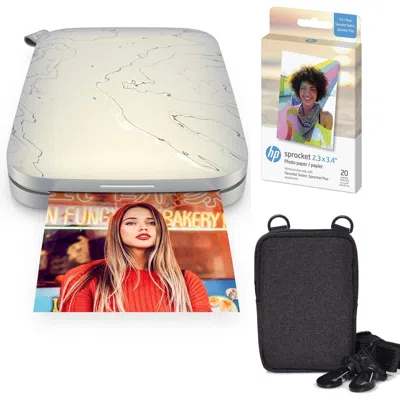 Hp Sprocket Select Portable Instant Photo Printer 2.3x3.4 (eclipse) And Zink Paper Bundle In Blue