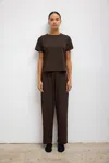 Leset Margo Tapered Pocket Pant In Chocolate