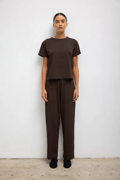 Leset Margo Tapered Pocket Pant In Chocolate