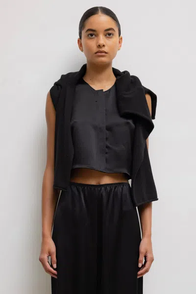 Leset Barb Crewneck Vest In Black