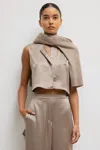 Leset Barb Crewneck Vest In Liquid Bronze