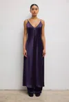 Leset Barb Backless Dress In Deep Purple