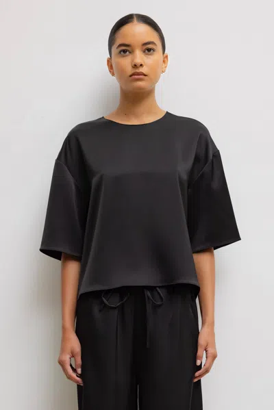 Leset Barb Boxy Tee In Black