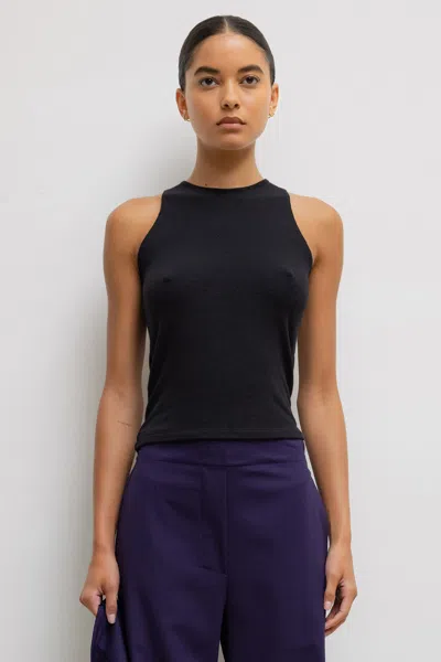 Leset Lauren High Neck Tank In Black