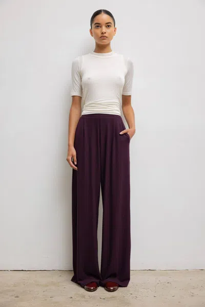 Leset Lauren Pleated Pocket Trouser In Dark Berry