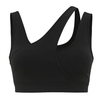 Hrmn8 Women's Black Rife Asymmetric Bra