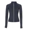 Hrmn8 Women's Blue Contour Sculpt Zip Through Top In Blue