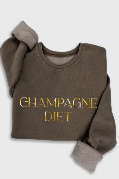 Hrt & Luv Champagne Diet Sweatshirt In Brown