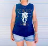 Hrt & Luv Cowboy Tank Top In Mineral Navy In Multi