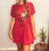 Hrt & Luv Rock Mineral Bronc Dress In Red In Red