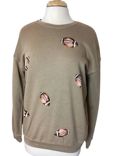 Hrt & Luv Women's Football Mineral Sweatshirt In Mineral Beige In Multi