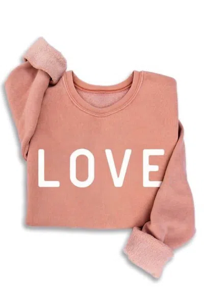 Hrt & Luv Women's Love Sweatshirt In Mineral Peach Orange
