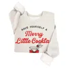 Hrt & Luv Women's Merry Little Cocktail Mineral Graphic Sweatshirts In White In Gray