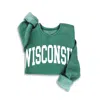 Hrt & Luv Women's Wisconsin Sweatshirts In Dusty Green In Green
