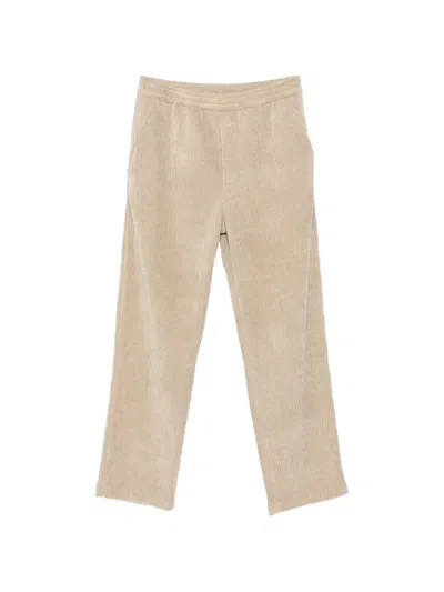 Hōsio Corduroy-effect Elasticated Trousers In Neutral