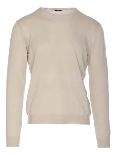 Hōsio Crew-neck Wool Sweater In Neutral