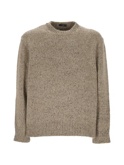 Hōsio Crew-neck Ribbed-trim Sweater In Grey