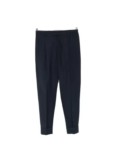 Hōsio Cuffed Tailored Trousers In Blue